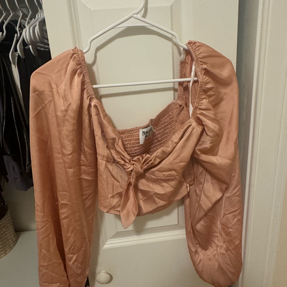 Princess Polly Peach Off-Shoulder Blouse